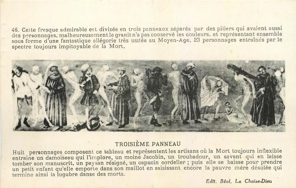 Frescando do Juízo Final — Terceiro painel — Edit. Béal, La Chaise-Dieu - Frente