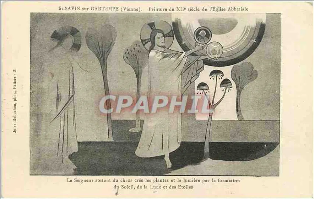 Si-SAVIN-sur-GARTEMPE (Vienne) — Wandmalerei des 12. Jahrhunderts der Abteikirche — Jacques Robuchon, Dichter, Potters - 3 - Vorderseite