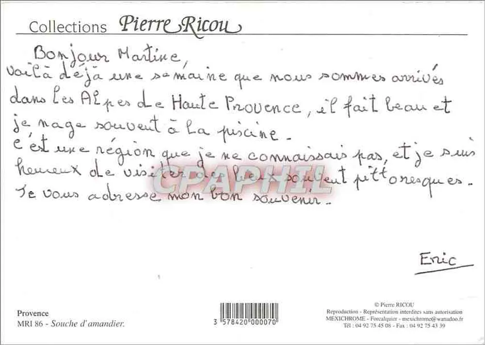 Coração de ameixa — Provence — Coleções Pierre Ricou, n° MRI 86 - Verso