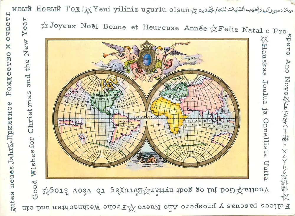 Carte postale universelle de vœux de Noël — n° UC 2234 - Recto