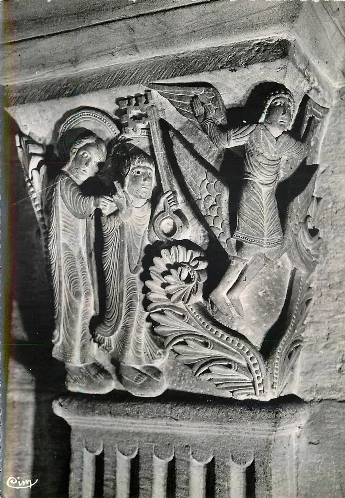 Kathedrale von AUTUN (S.-et-L.) — Auferstehung des Simon dem Magier — Kapitell (12. Jahrhundert) - Vorderseite