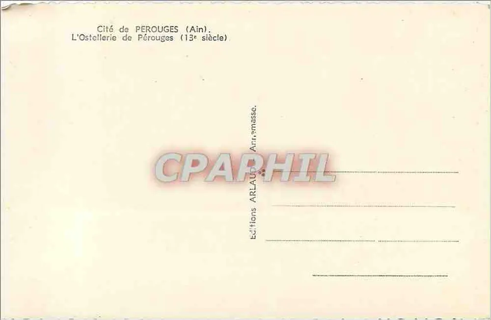 Pérouges (Ain) — L'Ostellerie (século XIII) — Edições ARLAUT amasse - Verso