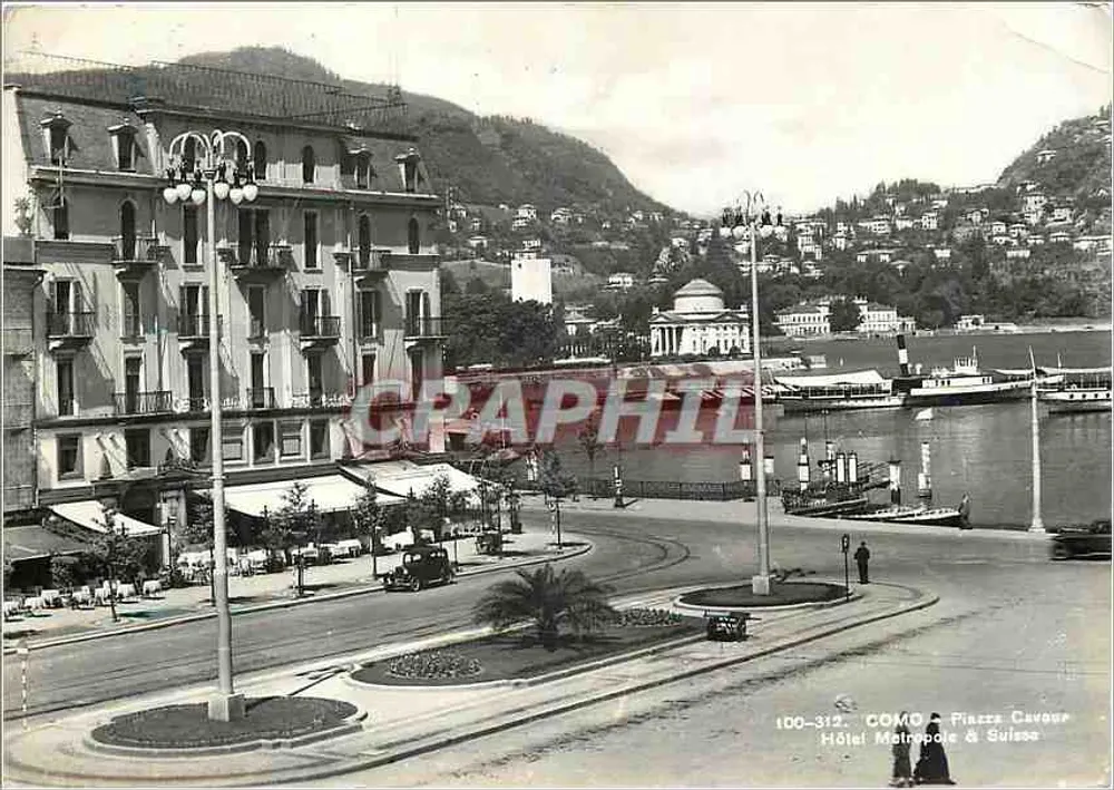 COMO - Piazza Cavour — Hotel Métropole & Suisse — Graphil 100-312 - Frente