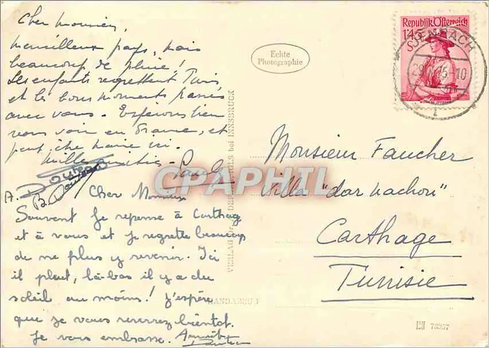 Achensee — Vista para Seehof — F. Defner As 6 - Verso
