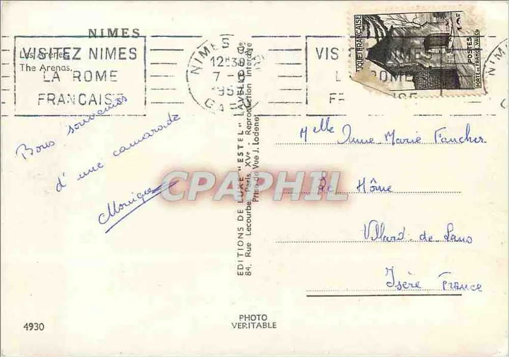 Os Arenas de Nîmes — Editor Estel, n° 4930 - Verso
