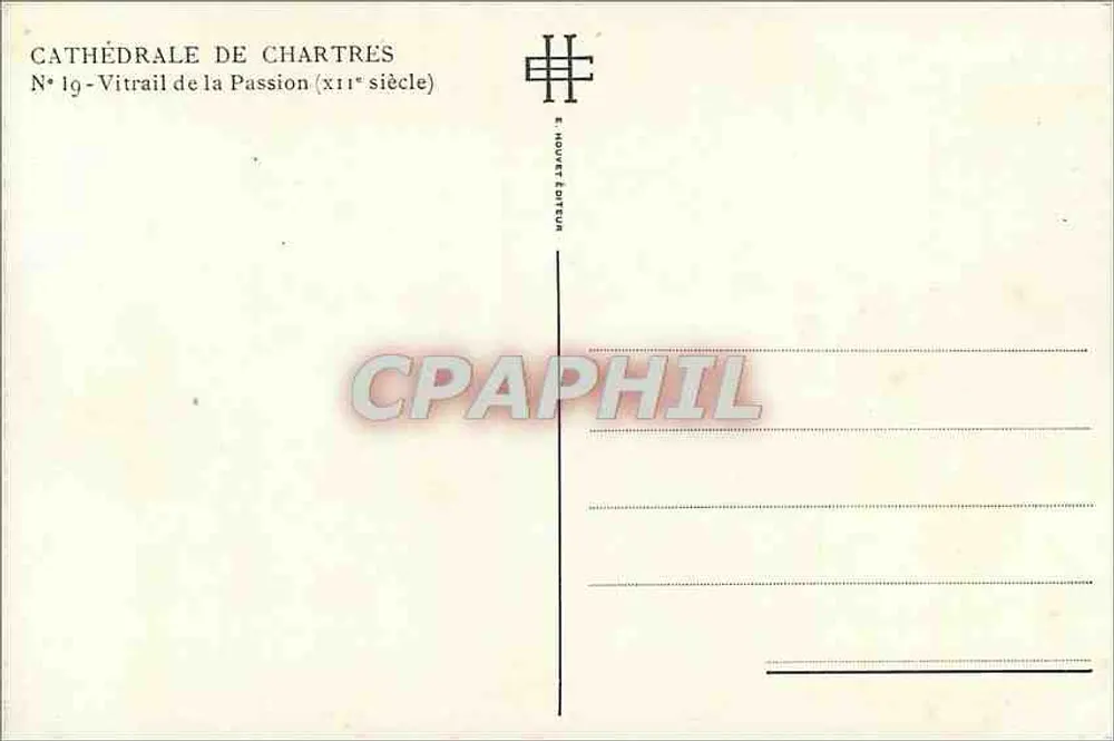 Catedral de Chartres — Vitral da Paixão (século XII) — E. Houvet Editor - Verso