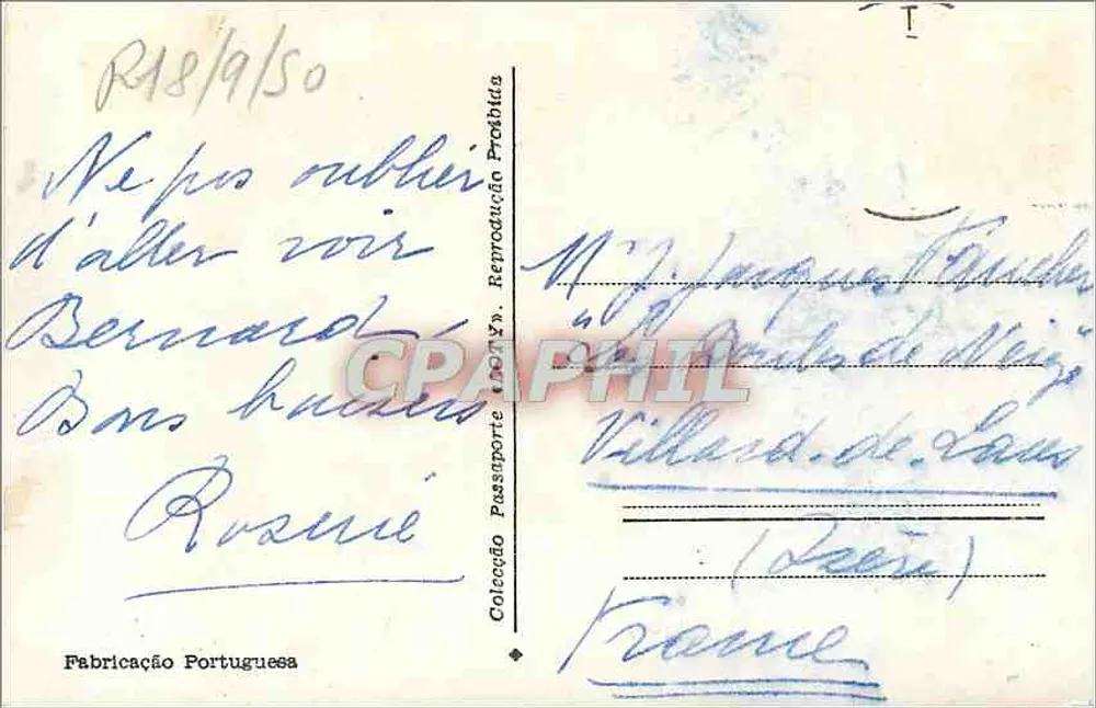 Fonsor - Convento de Cristo — editor 'Fabricação Portuguesa' e n° de série 13 - Verso