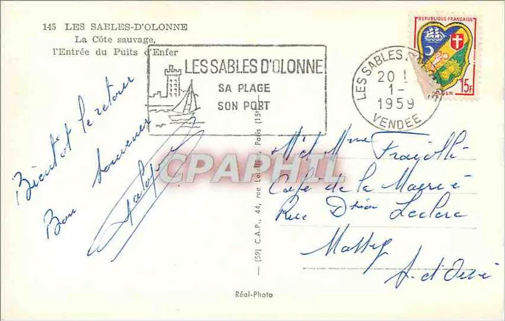 Les Sables-d'Olonne — Eingang zum Puits d'Enfer — Réal-Photo - Rückseite