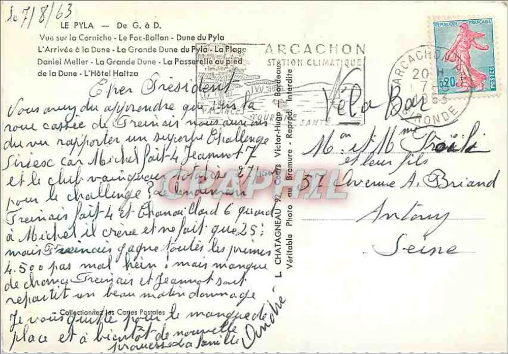 Le Pyla — Dunas e paisagem costeira — L. Chatagneau, n° 92 - Verso