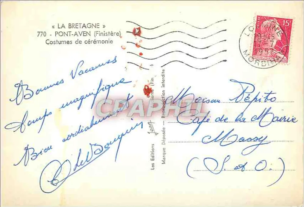 Zwei Frauen in bretonischen Festkleidern — Pont-Aven (Finistère) — Les Éditions Jean - Rückseite