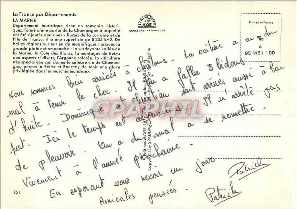 Die Marne — Touristischer Bezirk — Editionen von SPADEMAC - Rückseite
