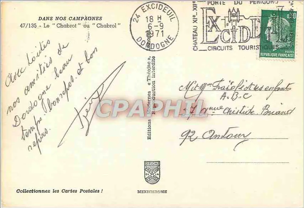 Homem bebendo chabrot — Nas nossas campinas — Edições Diplomane - Verso
