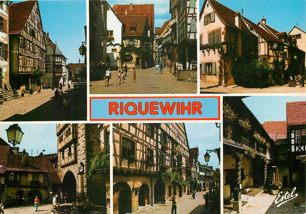 Riquewihr — Collage von Holzhäusern und Gassen — Estel - Vorderseite
