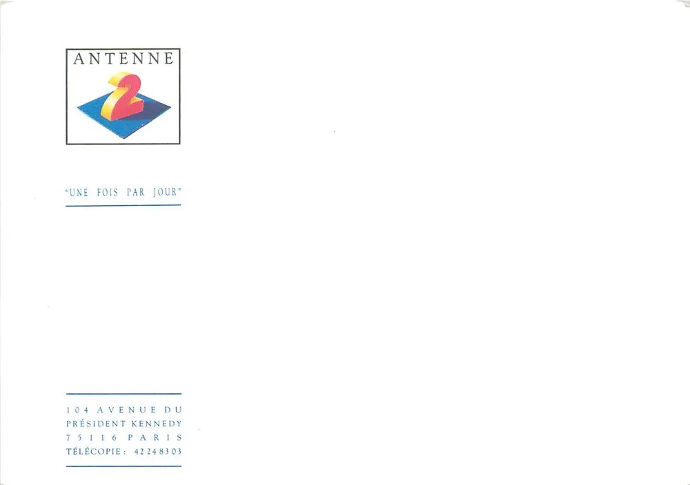 Antenne 2 — Una volta al giorno — Antenne 2 - Recto