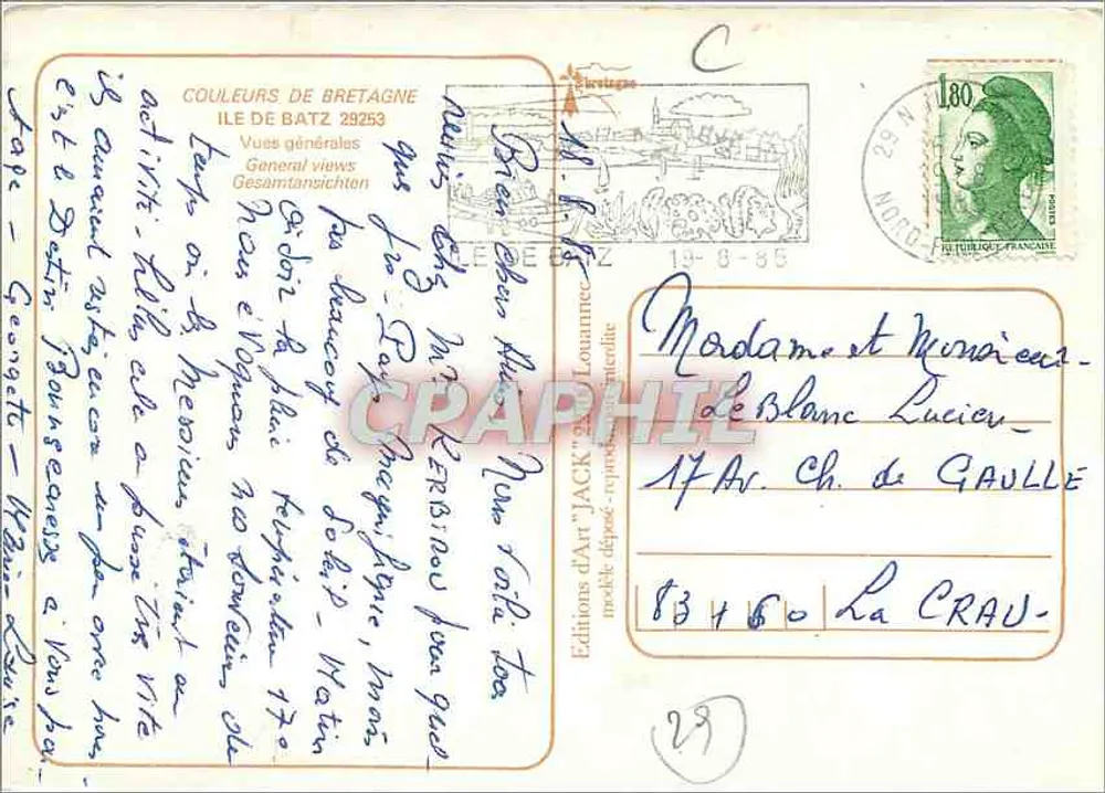Ilha de Batz — Vistas gerais — Edições de Arte 'JACK' - Verso