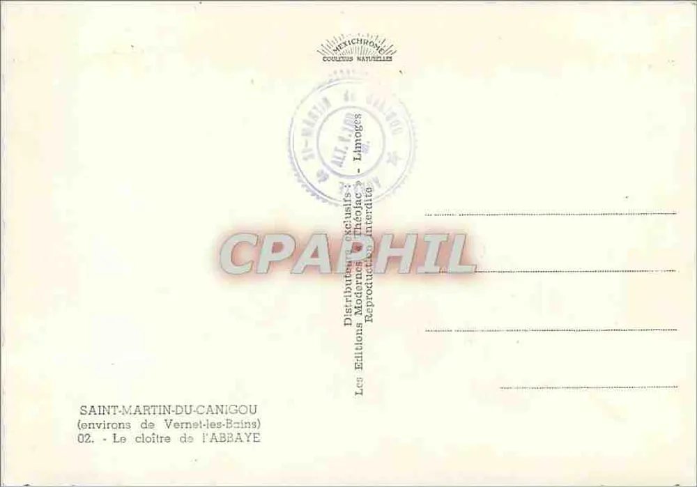 Saint-Martin-du-Canigou — Klausur der Abtei — Éditions Modernes Théojac - Rückseite