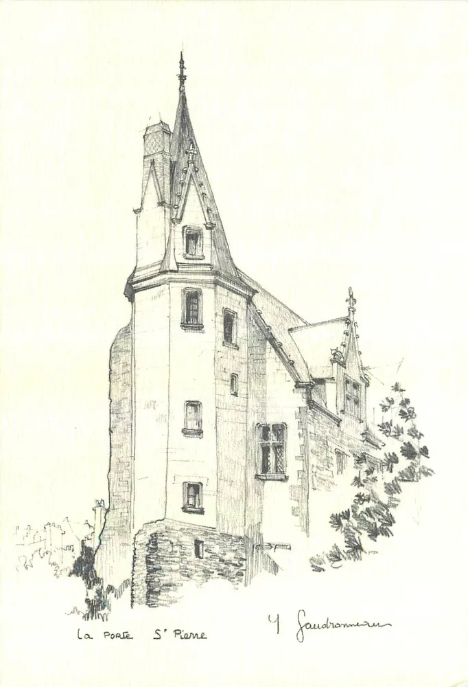 A Porta Saint-Pierre — Soudromer — desenho a tinta - Frente