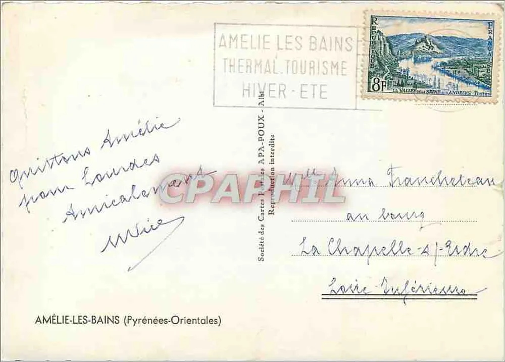Amélie-les-Bains — Lembrete — APA - Verso