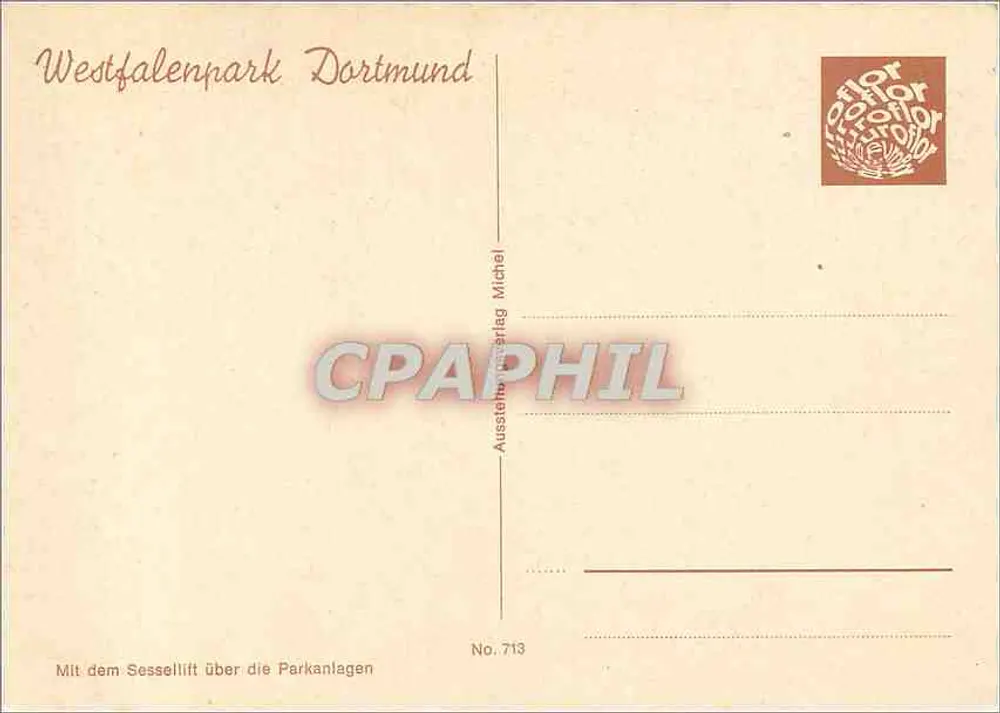 Westfalenpark Dortmund — Vista con il funivelo — Ausstellungslager Michel - Verso