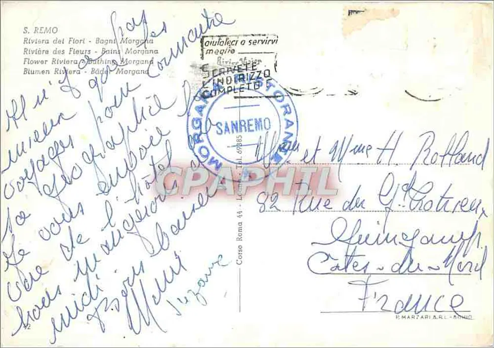 सैनरेमो — फूलों की रिवियरा - मॉर्गना स्पा — S. REMO - पीछे