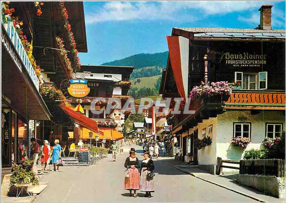 Widok Saalbach — Hohenluftkurort — wydawca W. K. Huhne, nr OC 748 - Awers