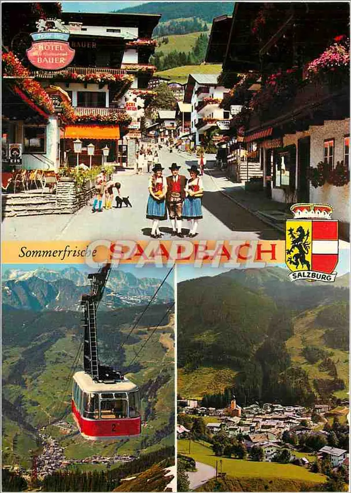Salzach — vista panorâmica e gôndola — Hotel Bauer — Salzburgo - Frente