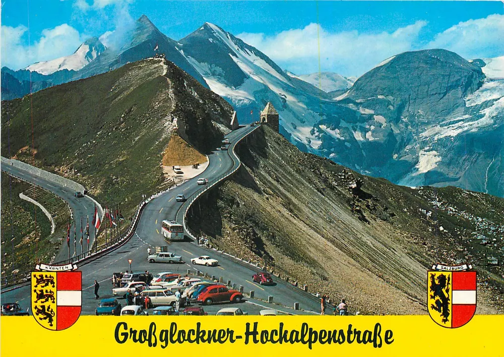 Großglockner-Hochalpenstraße — vista panorâmica com montanhas nevadas — editor Hans Tölling - Frente