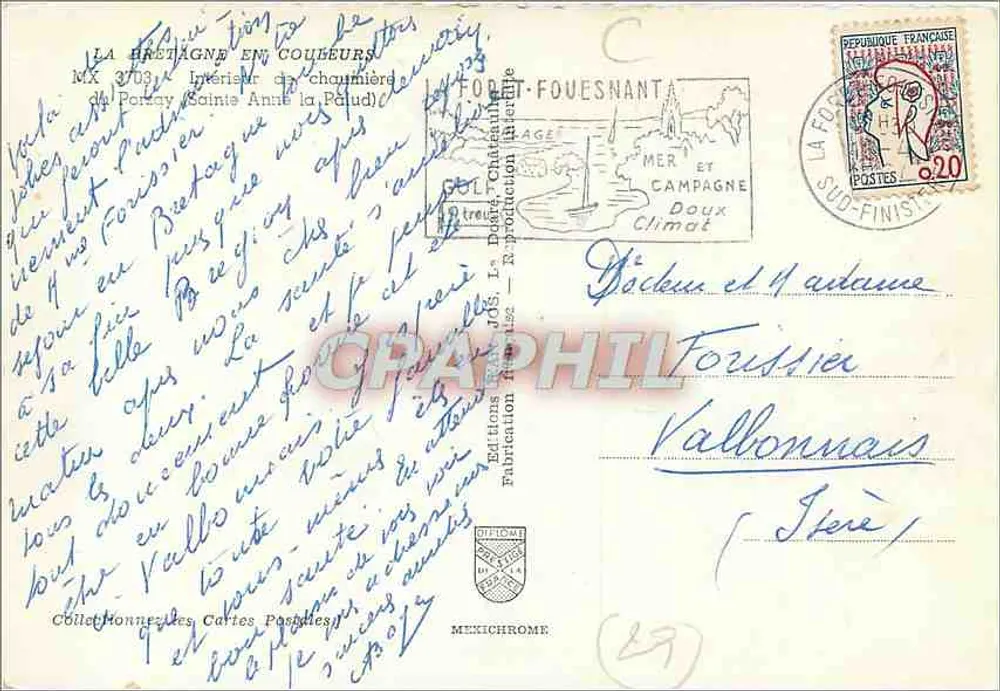 Innenraum eines Bauernhauses — Bretagne in Coubreurs — Éditions Mexichrome - Rückseite