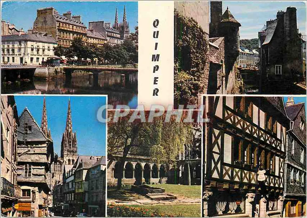 Quimper — vista panorâmica e arquitetônica — Edição das Arquivos - Paris - Frente