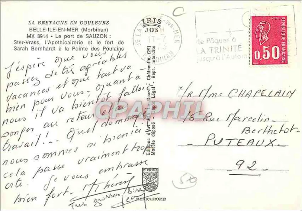 Sauzon — Belle-Île gut benannt — Editions d'Art de Bretagne - Rückseite