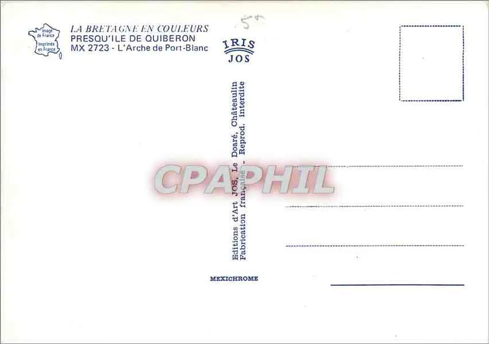 Die Arche von Port-Blanc — Halbinsel Quiberon — Editions d'Art JOS - Rückseite