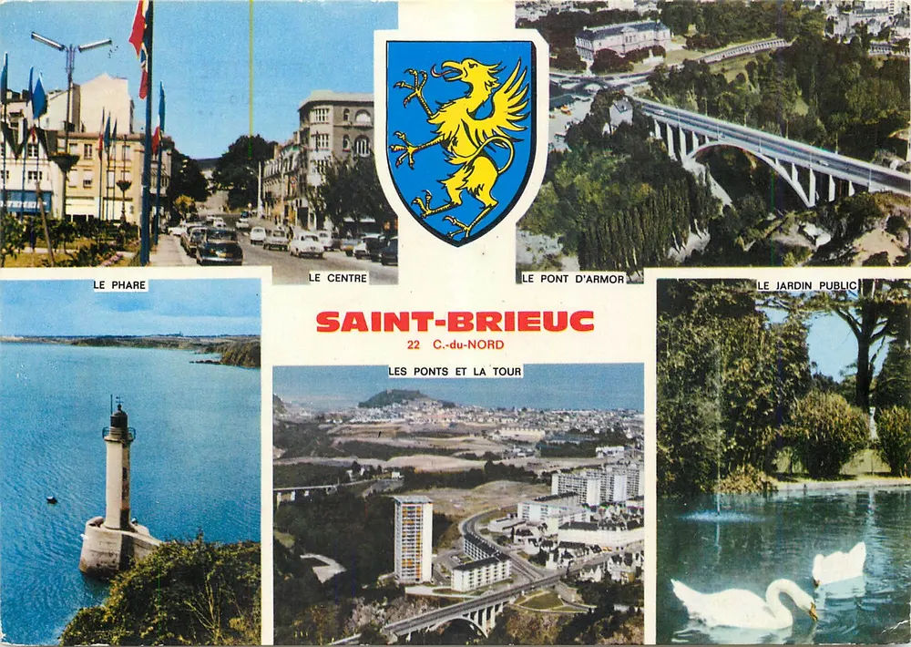 Saint-Brieuc — widok panoramiczny — Combier Imprimeur Mâcon - Awers