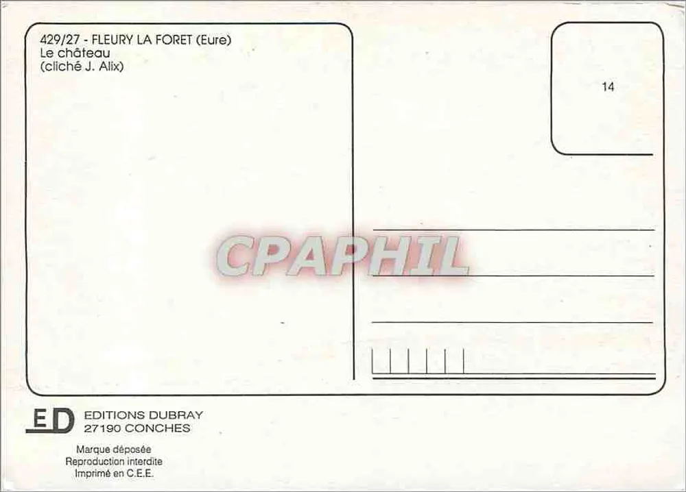 Fleury-la-Forêt (Eure) — O castelo — Edições Dubray - Verso