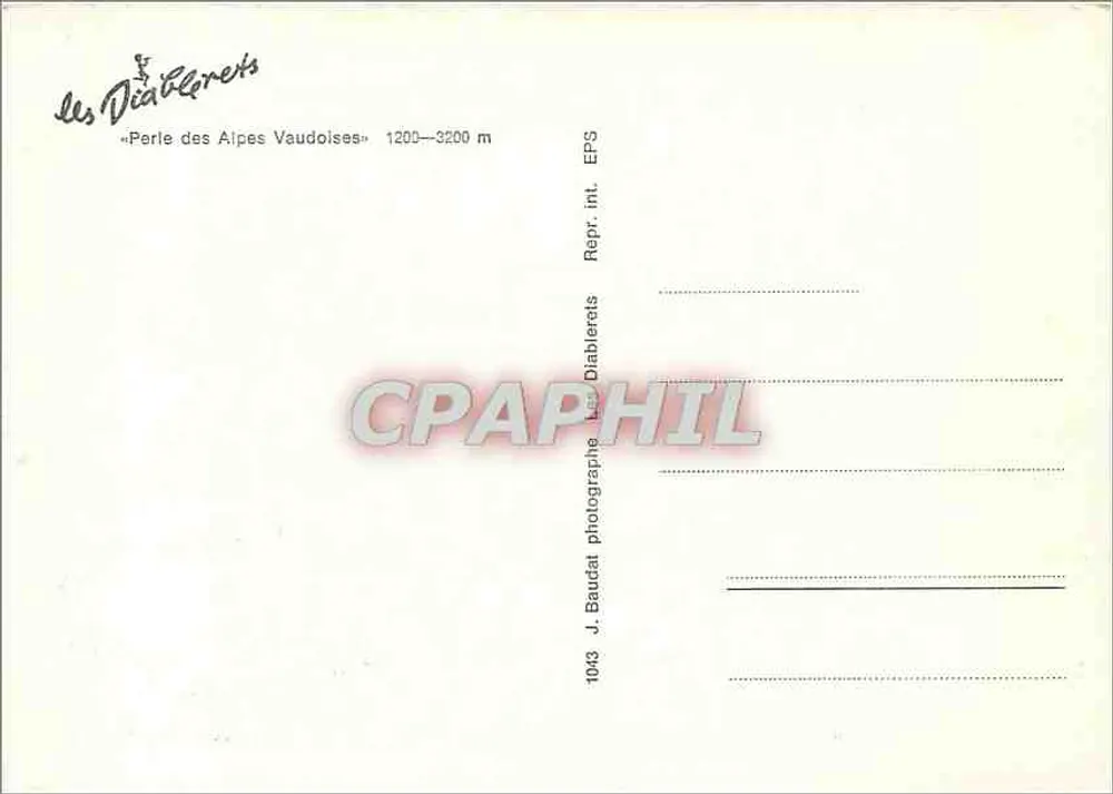 Les Diablerets — Pérola das Alpes Vaudenses — J. Baudat, 1043 - Verso