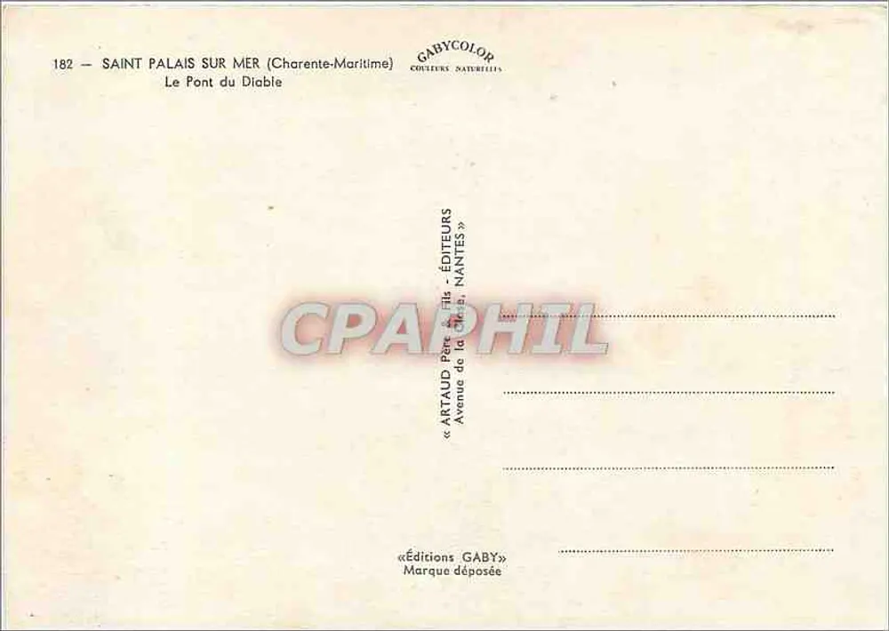 Saint-Palais-sur-Mer — Il Ponte del Diavolo — Éditions Gaby - Verso