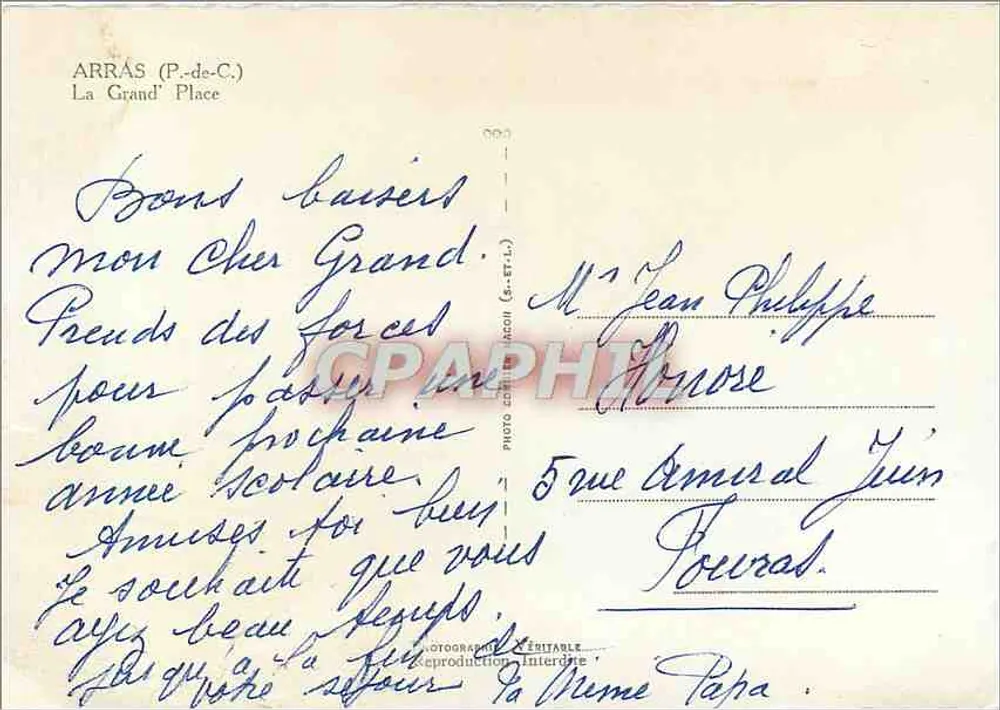 Arras (P.-de-C.) — A Grand' Place — Photo Cinq - Verso