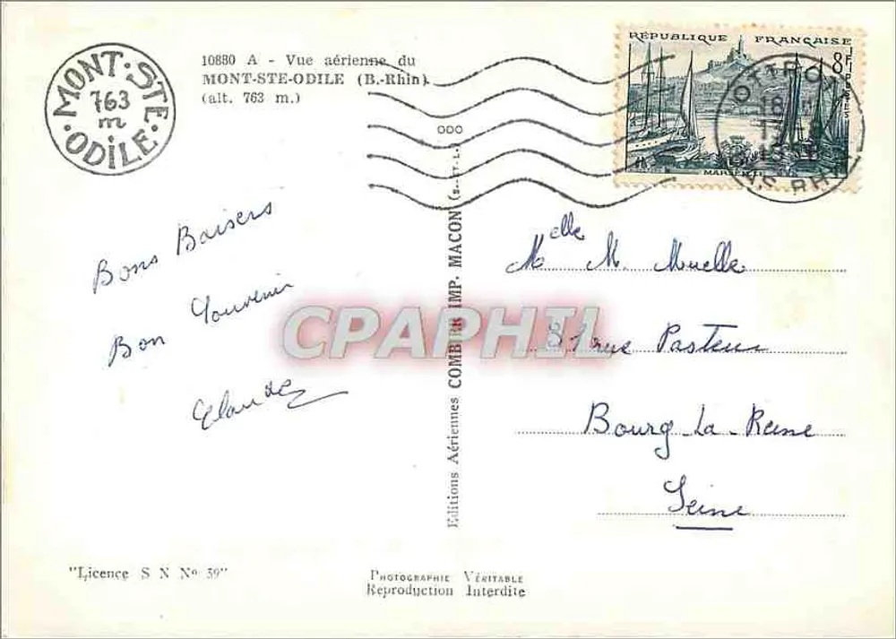 Mont-Sainte-Odile — Luftbild — Éditions Aériennes Combimac - Rückseite