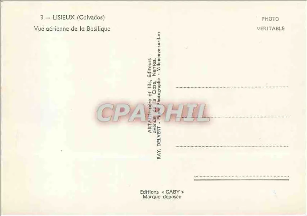 Lisieux (Calvados) — Luftbild der Basilika — Éditions Gaby - Rückseite