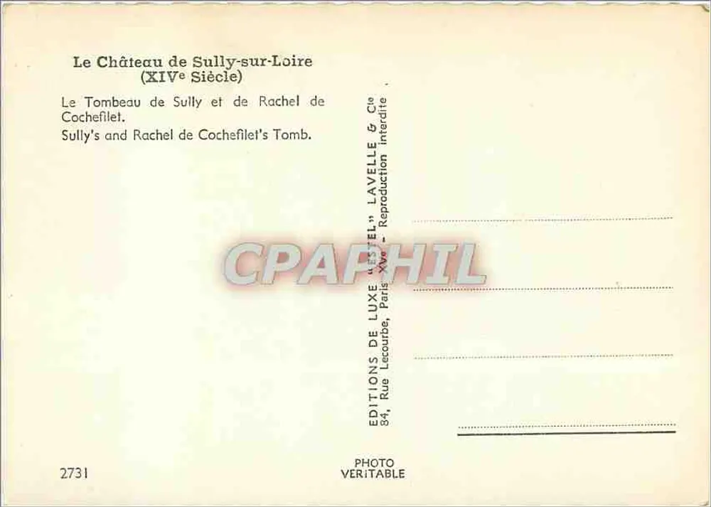 Grab von Sully und Rachel de Cochefilet — Château de Sully-sur-Loire (14. Jahrhundert) — Estel - Rückseite