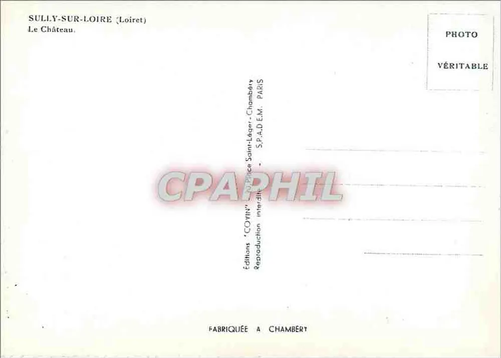 Sully-sur-Loire — O Castelo — Edições 'COWIN' - Verso