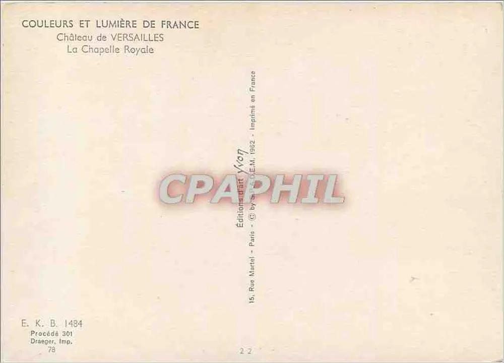 Königliche Kapelle — Schloss Versailles — Éditions Draeger - Rückseite