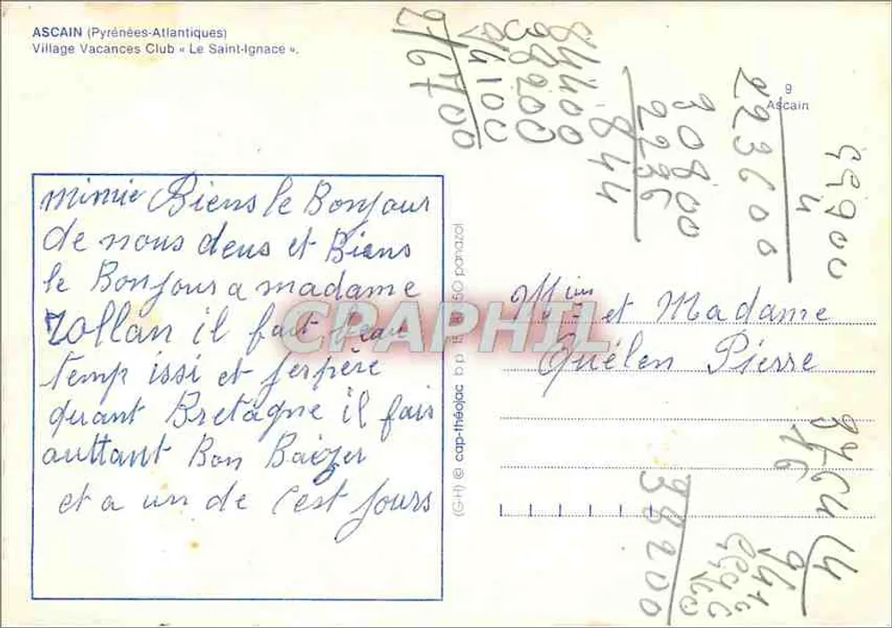 Ascain (Pyrénées-Atlantiques) — Village Vacances Club « Le Saint-Ignace » — Verlag IRIS - Rückseite