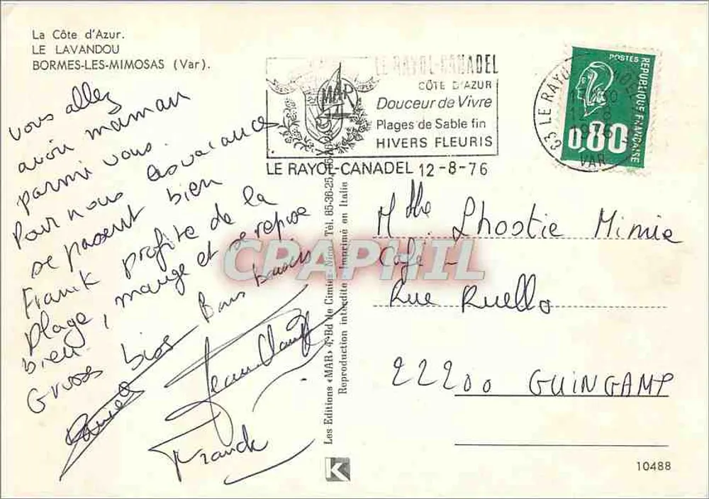 Le Lavandou Bormes — Verleger Le Rayol-Canadel, Nr. 10488 - Rückseite