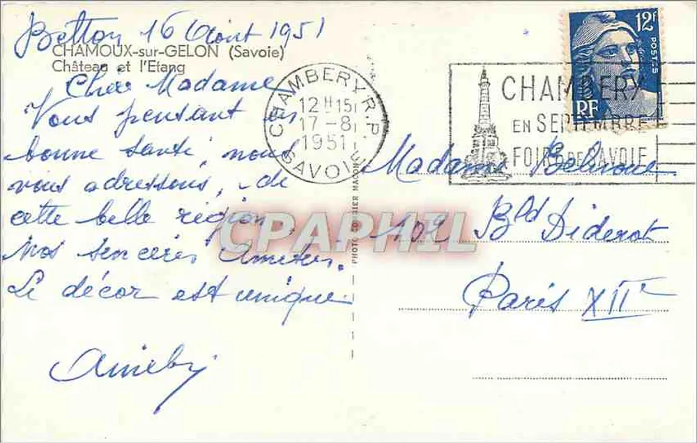 Castillo y lago — Chamoix-sur-Gélon (Savoie) — Foto Pim - Reverso