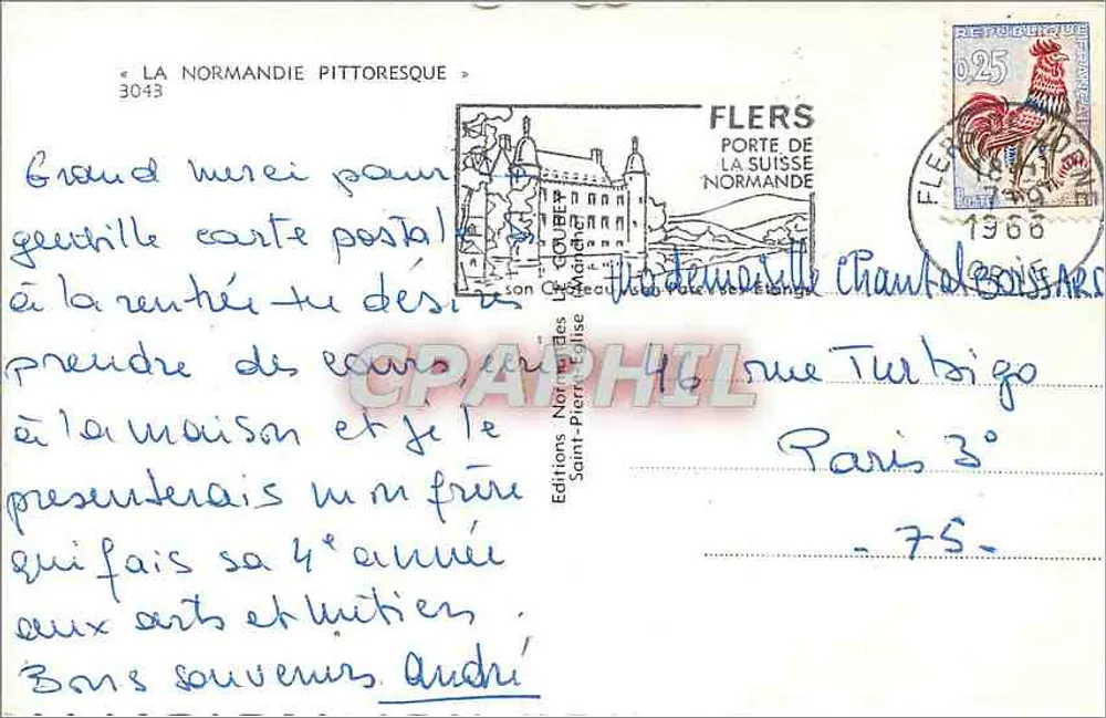 Dois crianças em traje tradicional — editor Éditions Coubrat, n°3043 - Verso