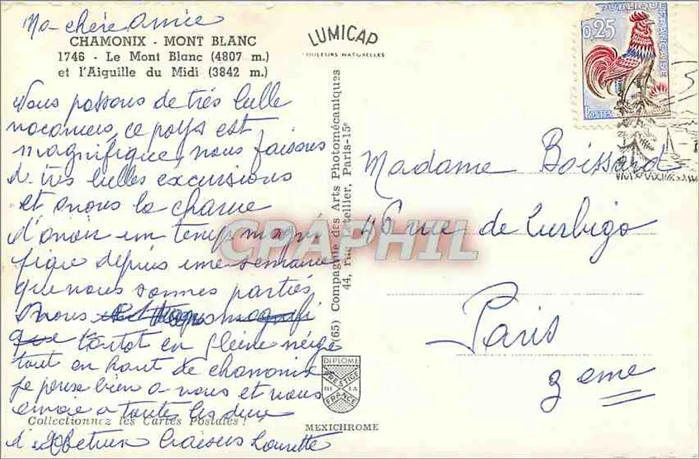 Chamonix - Mont Blanc und die Aiguille du Midi — Verlag IRIS - Rückseite