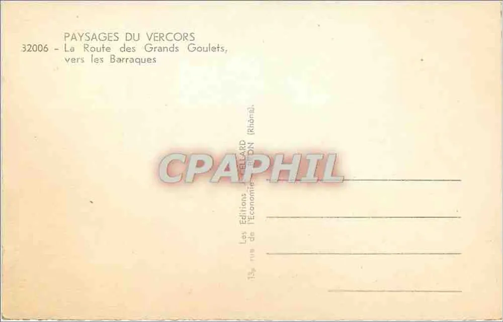 Route der Großen Goulets — in Richtung Barraques — Cellard Editions - Rückseite