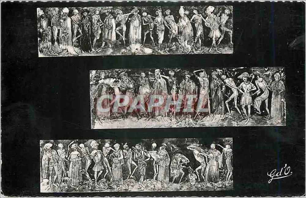 Die Totentanz — Fresko der Abtei Saint-Robert — Photo-Édition G. de Pillargues - Vorderseite