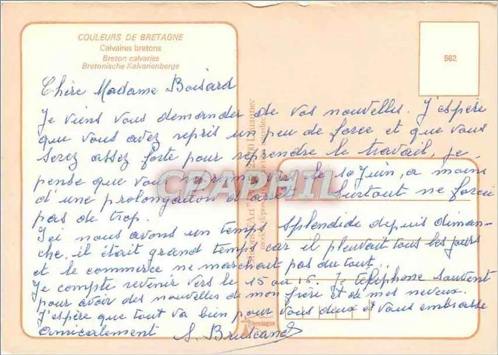 Calvário Bretão — Calvário Bretão — Cores da Bretanha, n° 562 - Verso