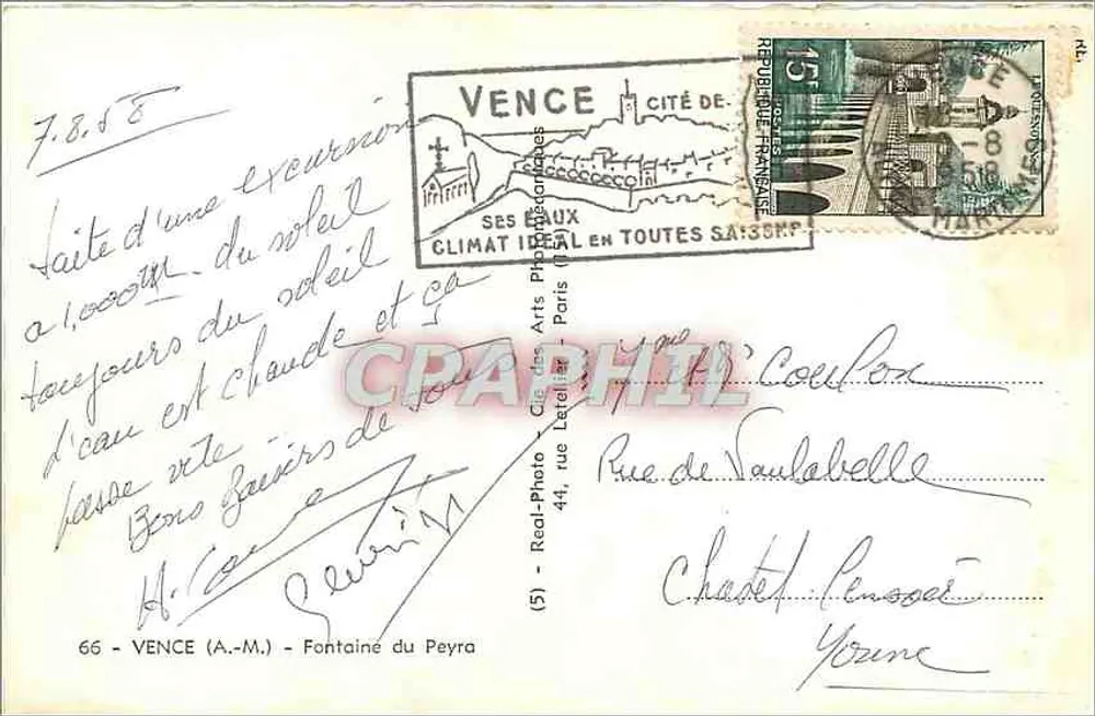 Fontaine du Peyra — Vence — Sociedade dos Artes Fotográficas - Verso